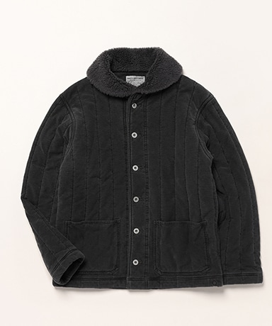 Fleece-Collar Quilted Jersey Jacket