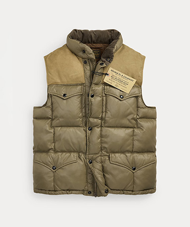 Leather-Yoke Quilted Ripstop Gilet