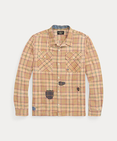 Repaired Plaid Twill Camp Shirt