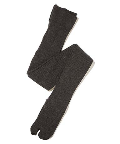 Wool Wide Ribbed Tabi Tights