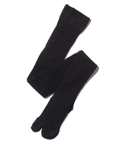 Wool Wide Ribbed Tabi Tights