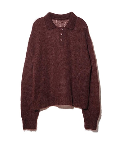 Mohair Knit Polo(F(WOMEN) D.Red/ダークレッド): WANDERUNG