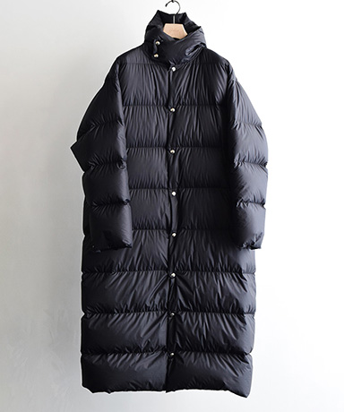 ダウン フーデッドロングコート