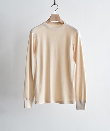 コットンカシミヤ ベースレイヤー長袖クルー
