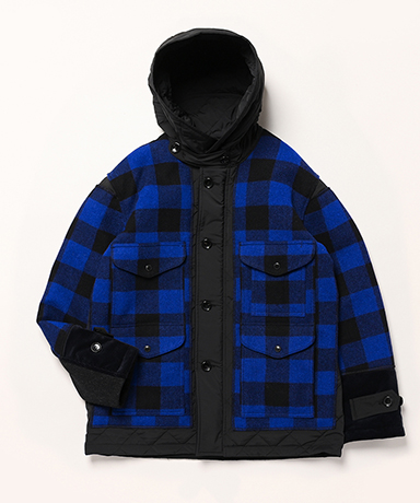 WP-J031-051 - ウールチェック×エステルタフタキルティング Filson Wネーム