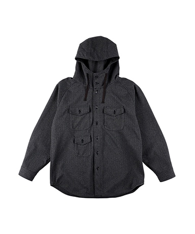 Tweed Knit Hooded Shirt