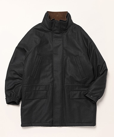 Wool Fulling Flannel Padded Over Blouson
