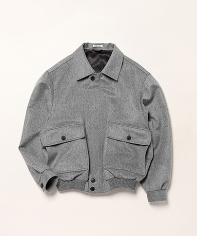 Cashmere Moleskin Zip Blouson