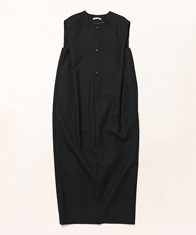 Structured Wool Double Cloth Sleeveless Dress