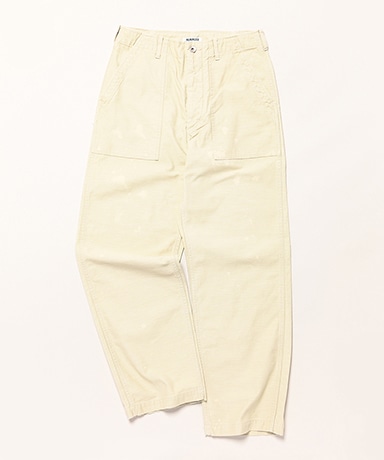 Washed Baggy Satin Bleached Baker Pants(3(MEN) Dusty Ivory