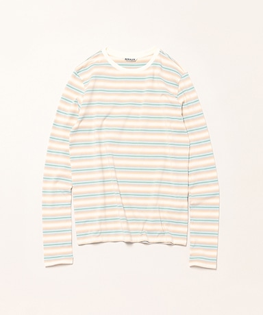 Gradient Stripe Jersey L/S Tee(0(WOMEN) Fade Blue Stripe