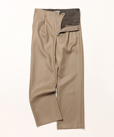 Light Melton One-Tuck Slacks