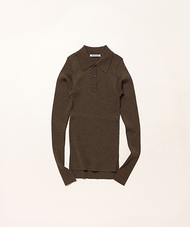 Super Fine Wool High Gauge Rib Knit Polo