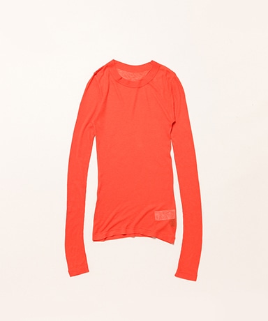 Women Melty Rib U Neck Long Sleeve T-Shirt