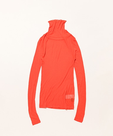 Women Melty Rib High Neck Long Sleeve T-Shirt