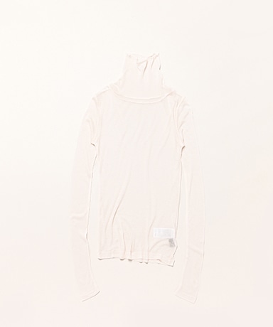 Women Melty Rib High Neck Long Sleeve T-Shirt