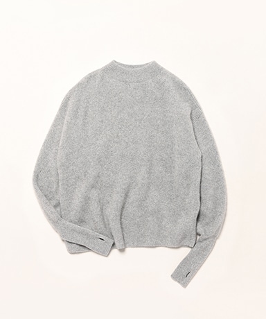 Women Cashmere Fox Fingerhole Boat Neck