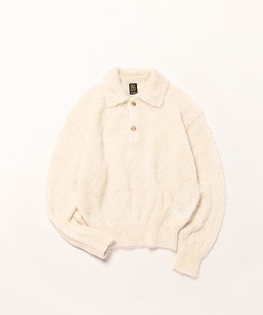 Women Pure Mohair Shaggy Polo