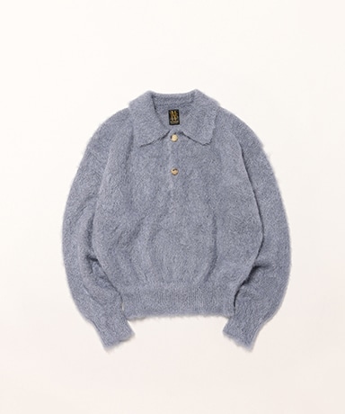 Women Pure Mohair Shaggy Polo