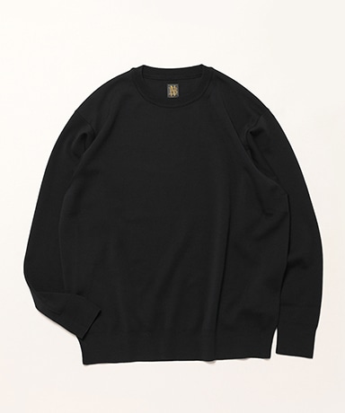 Men 32G Smooth Wool Classic Crew Neck(1(MEN) Black/ブラック