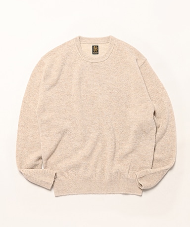 Men Baby Alpaca Kurumi Tenjiku Crew Neck