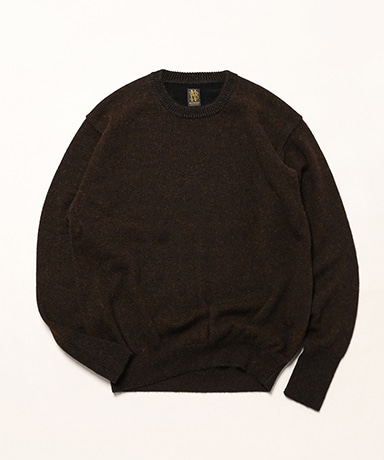 Men Baby Alpaca Kurumi Tenjiku Crew Neck