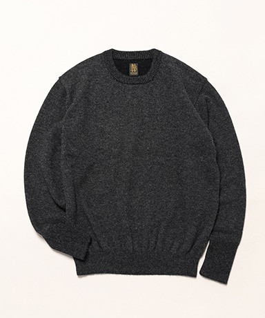 Men Baby Alpaca Kurumi Tenjiku Crew Neck