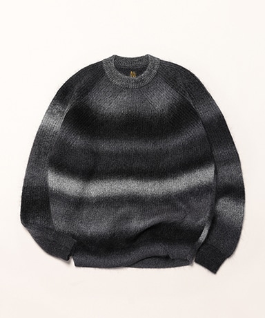 Men Mohair Kasuri Dye Signature Crew Neck