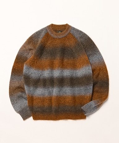 Men Mohair Kasuri Dye Signature Crew Neck
