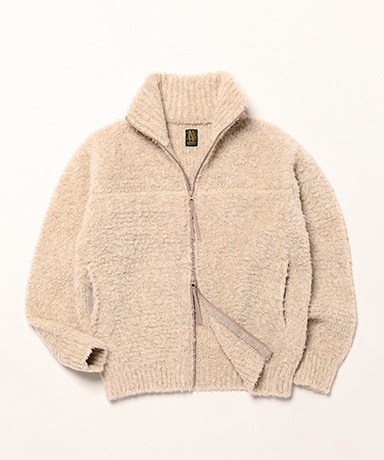 Men Shetland Boa Zip Up Blouson