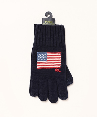 Flag-Intarsia Wool-Blend Touch Gloves