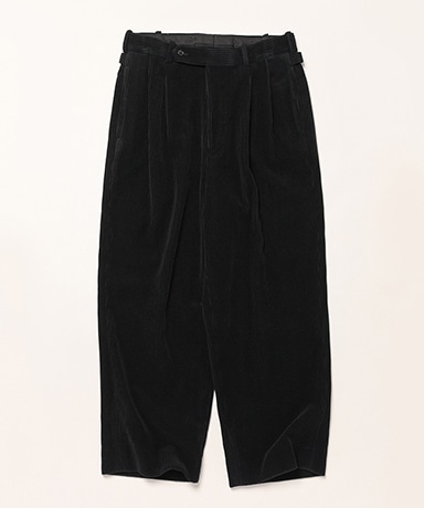 Wool Corduroy Wide Tapered Trousers