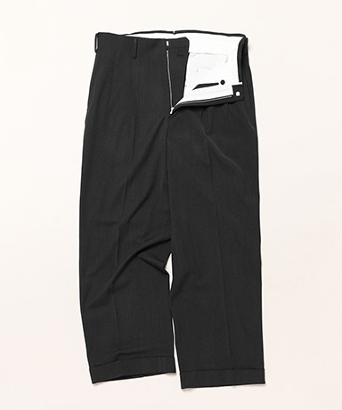 Wool Wide Tapered Trousers