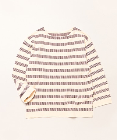 outil ウール×リネン　ピンストライプ　ダブルコート outil ウール×リネン ピンストライプ ダブルコート