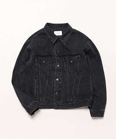 日本未発売イタリア　Kappa authenticデニムジャケット ブラック デニム カバーオール BLACK LABEL SS25 ウォッシュドデニム