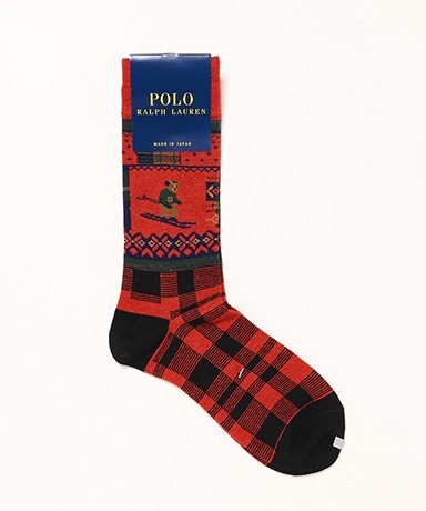 Polo Bear Ski Check Crew Socks