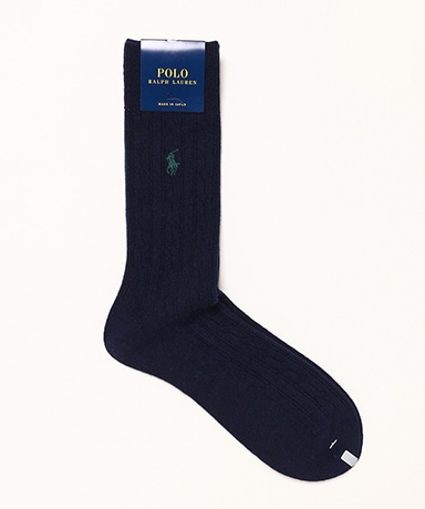 Cashmere Blend Cable Crew Socks