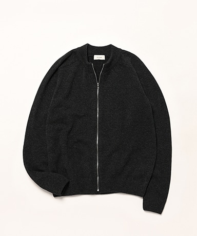 CKKT-039 Zip Crew Neck Cardigan - Wool
