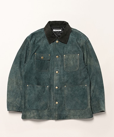 Leather Michigan Chore Coat - Goat Suede Antique Finish