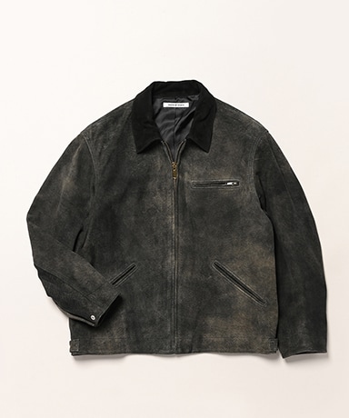 Leather Detroit Jacket - Goat Suede Antique Finish