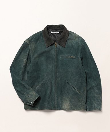 Leather Detroit Jacket - Goat Suede Antique Finish