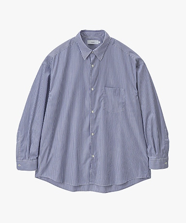 Broad Stripe L/S Oversized Regular Collar Shirt
