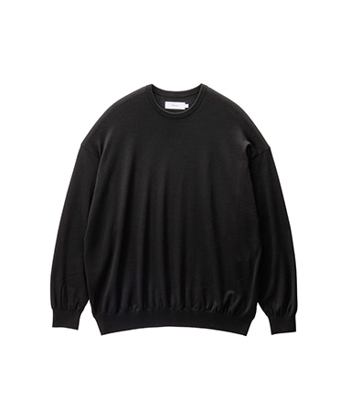 【Mサイズ】LTT SOFTKNIT CREW TOP BLK 機能性素材 High Gauge L/S Oversized Crew Neck Knit(1(MEN) Black
