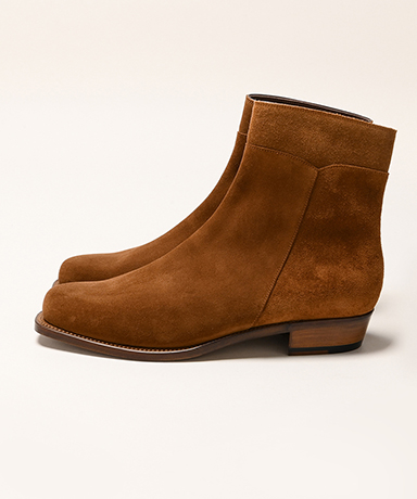 Side Zip Boots - Calf Suede