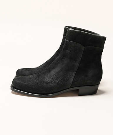 Side Zip Boots - Waxed Ezojika Suede