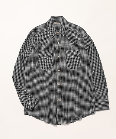 OLDMAN'S TAILOR 長袖シャツ ネイビーと緑のチェック　36 OLDMAN'S TAILOR 長袖シャツ ネイビーと緑のチェック 36