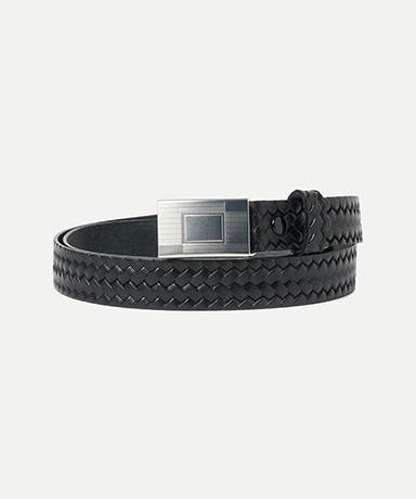 Lot.021 Busketweave Pattern Belt(OS Black/ブラック): T.T