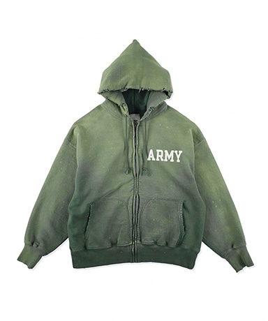 ARMY ZIP HOODIE AGED