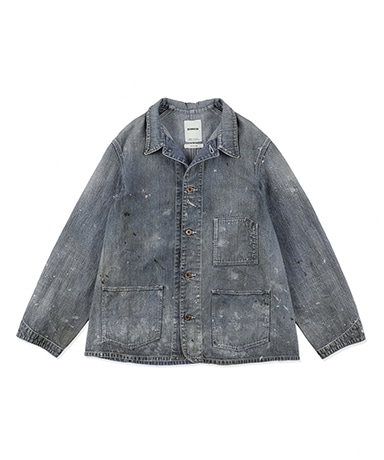 60s-70s painted coverall ペイント加工　カバーオール 70s Wranglerラングラー ペンキ飛び インディゴ デニム