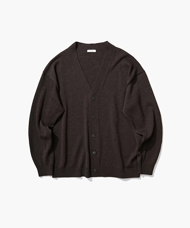WOOL WASHI | OVERSIZED CARDIGAN(02(MEN) Brown Top/ブラウン